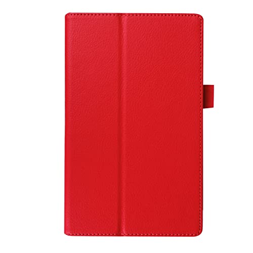 kuaijiexiaopu Hüllen for Lenovo-Tab 4 8 Plus Tb-8704x, Litchi Ledertasche for Lenovo Tab4 8. Plus TB-8704F TB-8704N 8.0" Abdeckungsfall Flip Cover + Film (Farbe : Rot) von CHEVUE