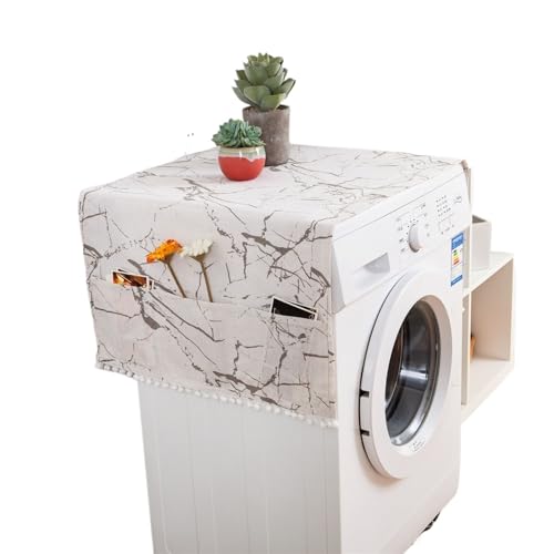 Abdeckung der Waschmaschine Geometrische Rauten-Staubhüllen, Waschmaschinen-Abdeckungen, Kühlschrank-Staub mit Tasche, Baumwoll-Staubhüllen, Heimreinigungs-Staubhülle (Color : XQ47-1, Size : 30-90CM von CHEWYZ