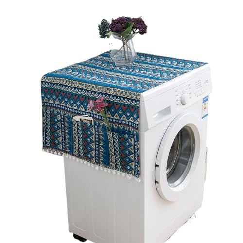 Abdeckung der Waschmaschine Geometrische Rauten-Staubhüllen, Waschmaschinen-Abdeckungen, Kühlschrank-Staub mit Tasche, Baumwoll-Staubhüllen, Heimreinigungs-Staubhülle (Color : XQ47-5, Size : 30-90CM von CHEWYZ