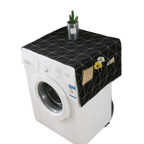 Abdeckung der Waschmaschine Geometrische Rauten-Staubhüllen, Waschmaschinen-Abdeckungen, Kühlschrank-Staub mit Tasche, Baumwoll-Staubhüllen, Heimreinigungs-Staubhülle (Color : XQ47-6, Size : 70-170C von CHEWYZ