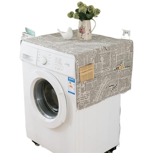 Abdeckung der Waschmaschine Geometrische Rauten-Staubhüllen, Waschmaschinen-Abdeckungen, Kühlschrank-Staub mit Tasche, Baumwoll-Staubhüllen, Heimreinigungs-Staubhülle (Color : XQ47-7, Size : 30-90CM von CHEWYZ