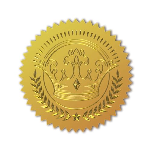 CHGCRAFT 100 Stück Goldfolie Zertifikatssiegel Krone Umschlagaufkleber Goldfolie Geprägt Zertifikatssiegel Geprägte Aufkleber Für Umschläge Einladungsschreiben Abschlussfeier CHGCRAFT 100 Stück Goldfolie Zertifikatssiegel Krone Umschlagaufkleber Goldfolie Geprägt Zertifikatssiegel Geprägte Aufkleber Für Umschläge Einladungsschreiben Abschlussfeier von CHGCRAFT
