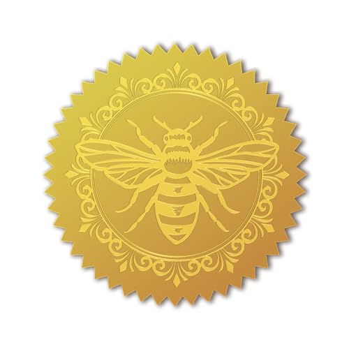 CHGCRAFT 100 Stück Goldfolie Zertifikatssiegel Vintage-Bienen Goldfolie Geprägte Aufkleber Goldfolie Geprägte Zertifikatssiegel Für Umschlag Einladungsbrief Abschlussfeier CHGCRAFT 100 Stück Goldfolie Zertifikatssiegel Vintage-Bienen Goldfolie Geprägte Aufkleber Goldfolie Geprägte Zertifikatssiegel Für Umschlag Einladungsbrief Abschlussfeier von CHGCRAFT