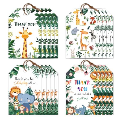CHGCRAFT 120 Stück 4 Stil Jungle Safari Geschenkanhänger zum Beschriften Thank You Gift Tags mit 30M Hanfseil Tiere Present Labels für Geburtstagsgeschenke Hochzeitseinladungen Wunschkarte CHGCRAFT 120 Stück 4 Stil Jungle Safari Geschenkanhänger zum Beschriften Thank You Gift Tags mit 30M Hanfseil Tiere Present Labels für Geburtstagsgeschenke Hochzeitseinladungen Wunschkarte von CHGCRAFT