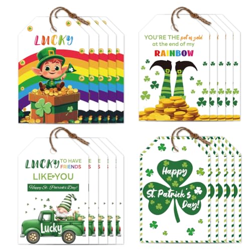 CHGCRAFT 120 Stück 4 Stil St. Patrick's Day Geschenkanhänger zum Beschriften Thank You Gift Tags mit 30M Hanfseil Regenbogen Present Labels für Geburtstagsgeschenke Hochzeitseinladungen Wunschkarte CHGCRAFT 120 Stück 4 Stil St. Patrick's Day Geschenkanhänger zum Beschriften Thank You Gift Tags mit 30M Hanfseil Regenbogen Present Labels für Geburtstagsgeschenke Hochzeitseinladungen Wunschkarte von CHGCRAFT