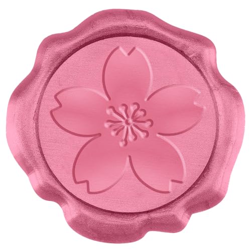 CHGCRAFT 50 Stück Kirschblüten-Siegelaufkleber Umschlag-Siegelaufkleber Hochzeitseinladungs-Umschlagsiegel Selbstklebende Aufkleber Für Verpackung von Party-Einladungen Hellviolettes Rot 1.18 Zoll von CHGCRAFT