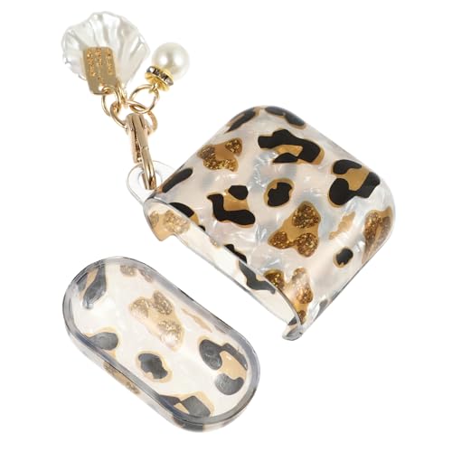 CHICAMPERA 1Stück Leopard Muster Kopfhörerhülle für Präzise Passform Tragbar mit Lost Karabiner Stilvoller Schutz für Drahtlose Ohrhörer von CHICAMPERA