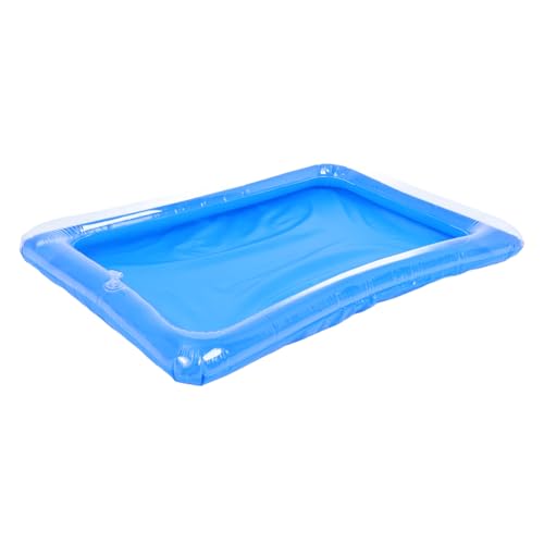 CHICAMPERA Aufblasbares Tablett Aufblasbare Wasserwanne Babypools Leuchtende Sandschale Aufblasbares Telefon Partykühler Wassersensorische Spielmatte Für Katzen Aufblasbarer Fußsand Pvc Blue von CHICAMPERA