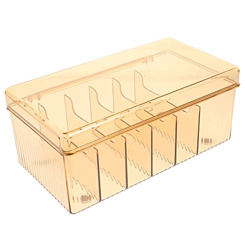CHICAMPERA Kabelorganisator Box mit Fächern Kabelaufbewahrung für Datenkabel Ladegeräte Kopfhörer Praktischer Organizer für Aufgeräumtes Zuhause Amberfarben von CHICAMPERA
