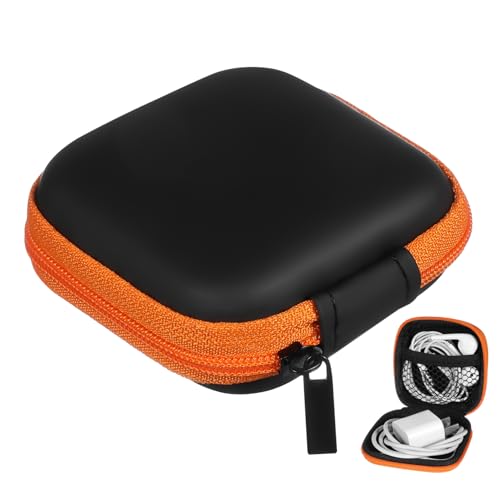 CHICAMPERA Kopfhörer Aufbewahrungsetui Eva Mini Kopfhörertasche Orange Perfekter Schutz für USB Kabel Player Accessoires Langlebig Leicht für Reisen von CHICAMPERA