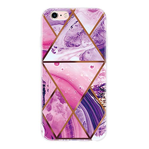 Everainy Kompatibel für iPhone 5/iPhone 5s/iPhone SE 2016 Hülle Silikon Ultradünn Marmor Muster Case Cover Gummi Handyhülle Hüllen TPU Bumper Stoßfest Schutzhülle (lila) von CHICHL