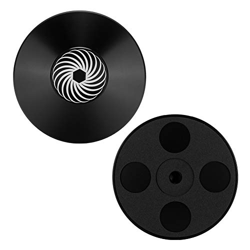 Aluminium -Rekordstabilisator -Klemme Gewichtsklemme Reduzierende Vibration und Verbesserung der Klangqualität, Mikrofaser, Ideal für Plattenspieler Enthusiasten (Black) von CHICIRIS