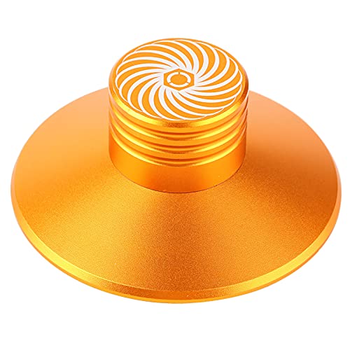 Aluminium -Rekordstabilisator -Klemme Gewichtsklemme Reduzierende Vibration und Verbesserung der Klangqualität, Mikrofaser, Ideal für Plattenspieler Enthusiasten (Gold) von CHICIRIS