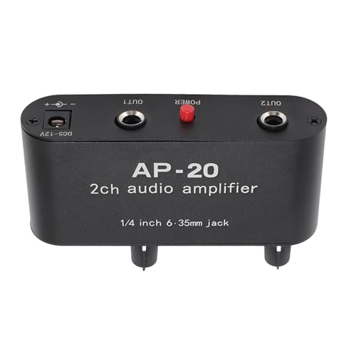 Ausgewogener 2 Kanal -Stereo -Schallverstärker Vorverstärker mit Verstärkungsanpassung, Ideal für Instrumente und Verstärker, Langlebige Aluminiumlegierung, Schwarz, Schwarz von CHICIRIS