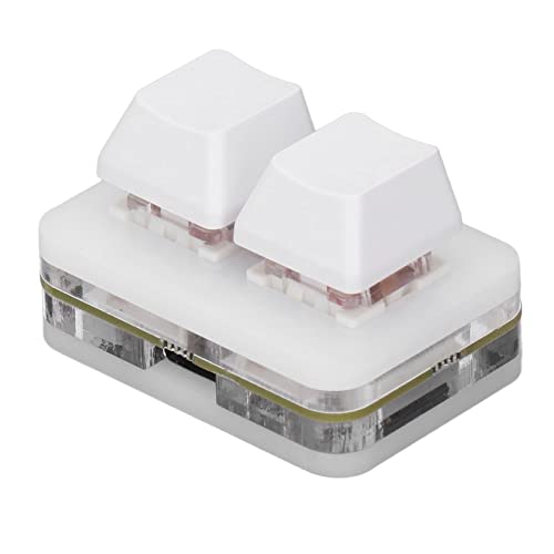 CHICIRIS 2 Tasten Red Switch Tastatur Mini USB Mechanische Tastatur für Rhythm Games Copy Paste -Funktion Kopieren (White) von CHICIRIS