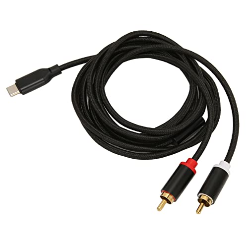 CHICIRIS HiFi Typ C zu Dual Gold Plated Sound Adapter Kabel für Telefontablette, HiFi -Soundkonvertierung für Lautsprecher, Flexible und Langlebige Schwarze Nylon -Aluminiumlegierung (1m) von CHICIRIS