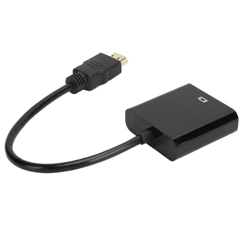 CHICIRIS Hochwertige HD -Multimedia -Schnittstelle Zum VGA Adapter Wandlerkabel für den Desktop Laptop PC, Schutzschutz für, Gummihülle Enthalten (BLACK) von CHICIRIS