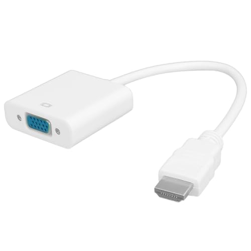 CHICIRIS Hochwertige HD -Multimedia -Schnittstelle Zum VGA Adapter Wandlerkabel für den Desktop Laptop PC, Schutzschutz für, Gummihülle Enthalten (WHITE) von CHICIRIS