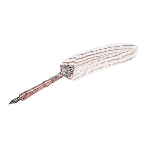 CHICIRIS Künstlerische Signature Fountain Stift Feather Dip Set, Scharfe Nib für Feine Linien, Tolles für Briefpapierliebhaber (WHITE) von CHICIRIS