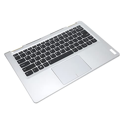 CHICIRIS Laptop-Handballenauflage-Tastatur, Silberfarbenes Oberes Handballenauflage-Gehäuse mit Hintergrundbeleuchtung und Stabilen und Langlebigen Schwarzen Tastenkappen für 710 14ISK von CHICIRIS