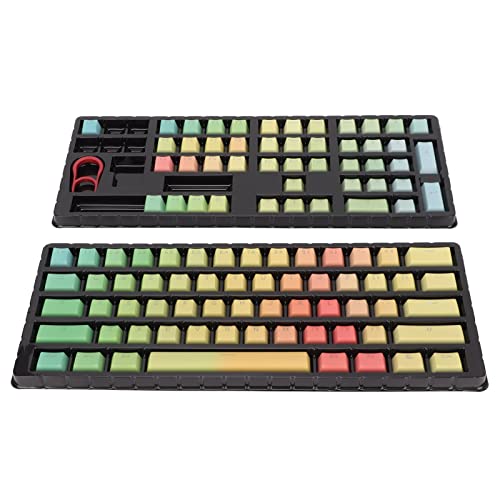 CHICIRIS Regenbogentasten, klares Schriftmuster PBT-Tastatur in Heller Farbe Ergonomisches Design der Spieltastatur von CHICIRIS