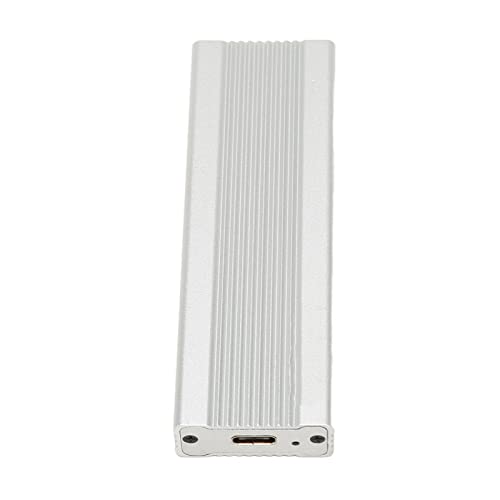 CHICIRIS SATA-SSD-Gehäuse, Aluminiumlegierung M.2 NVME-SSD-Gehäuse, Schlankes Design, LED-Anzeige, Plug-and-Play, 10 Gbit/s für 2260 Mm (Silber mit C-Kabel) von CHICIRIS