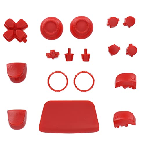 CHICIRIS Schlüssel-Ersatzschale, transparentes tragbares Ersatztasten-Kit für PS5-Controller für PS5-Gamepad-Griffzubehör(rot) von CHICIRIS
