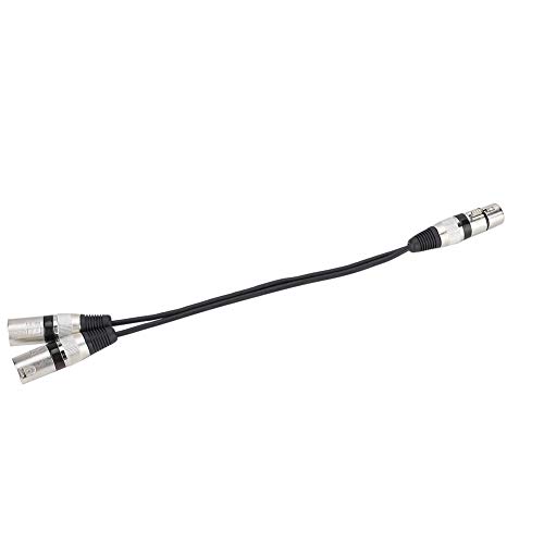 CHICIRIS Splitteradapter mit Zinklegungsschalen -Stecker - XLR Female Jack Zum Dual Male Head Extension Kabel für Ideal Zum Mischen von Geräten und Verstärkern (BLACK) von CHICIRIS