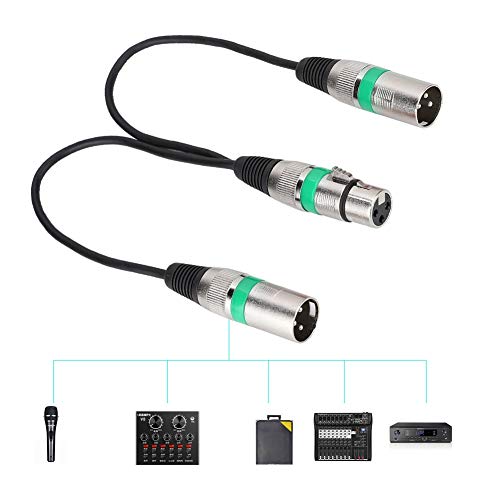 CHICIRIS Splitteradapter mit Zinklegungsschalen -Stecker - XLR Female Jack Zum Dual Male Head Extension Kabel für Ideal Zum Mischen von Geräten und Verstärkern (GREEN) von CHICIRIS