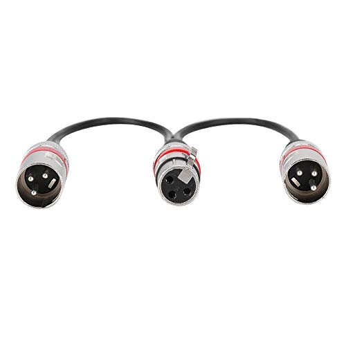 CHICIRIS Splitteradapter mit Zinklegungsschalen -Stecker - XLR Female Jack Zum Dual Male Head Extension Kabel für Ideal Zum Mischen von Geräten und Verstärkern (Rot) von CHICIRIS