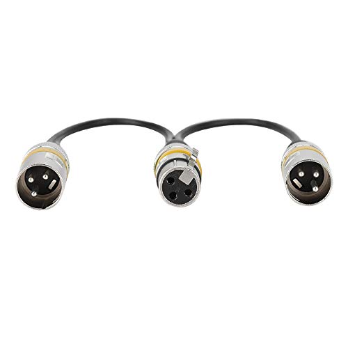 CHICIRIS Splitteradapter mit Zinklegungsschalen -Stecker - XLR Female Jack Zum Dual Male Head Extension Kabel für Ideal Zum Mischen von Geräten und Verstärkern (YELLOW) von CHICIRIS