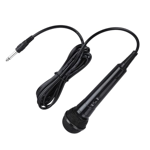 CHICIRIS Tragbare Handheld -Kabel -Kabel Dynamik Mikrofon Hell Mittelgroße Frequenz, Windgeräuschfilter für Karaoke Parteien (Black) von CHICIRIS