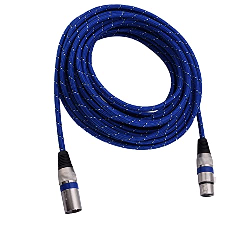 CHICIRIS XLR Male-to Female-Stecker-Balance 3Pin-Mikrofon-Audiokabel Leistungsfähig für Bühnenleistung Blau 1m-20m (10 m/32,8 Fuß) von CHICIRIS