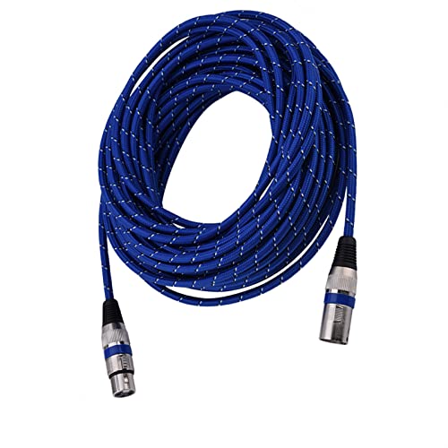 CHICIRIS XLR Male-to Female-Stecker-Balance 3Pin-Mikrofon-Audiokabel Leistungsfähig für Bühnenleistung Blau 1m-20m (15 m/49,2 Fuß) von CHICIRIS