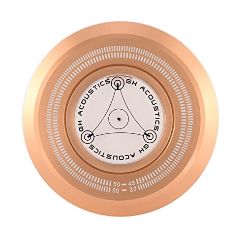Hochwertiger Disc-Rekordstabilisator mit Blasenpegel für -Plattenspieler, Realistische Schallwiedergabe und Niedrigeres Geräusch, Geeignet für Musikliebhaber (Gold) von CHICIRIS