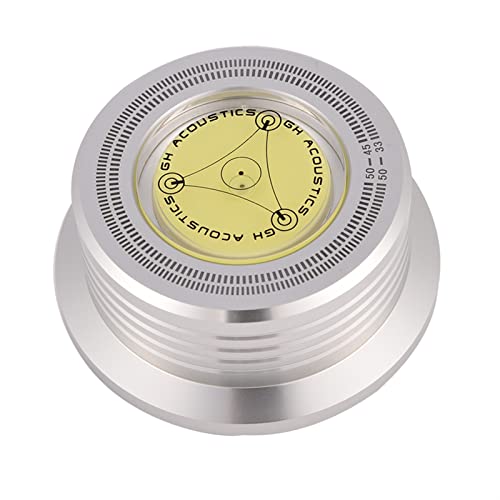 Hochwertiger Disc-Rekordstabilisator mit Blasenpegel für -Plattenspieler, Realistische Schallwiedergabe und Niedrigeres Geräusch, Geeignet für Musikliebhaber (Silver) von CHICIRIS