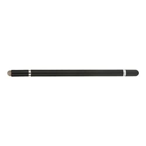 Kapazitiver Stiftstift Genau Positionierung 3 in 1 Multifunktional mit 2 Fasernibs für Tablet -Mobiltelefone, Aluminiumlegierung, Leicht und Tragbar (Black) von CHICIRIS