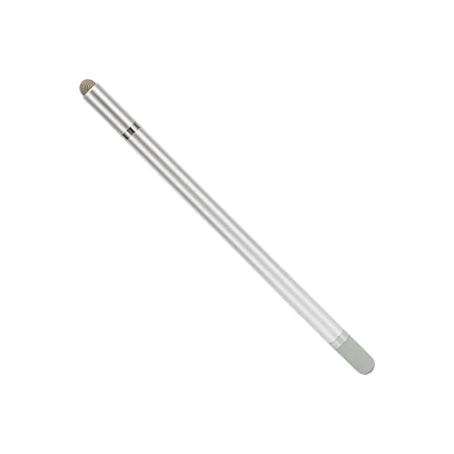 Kapazitiver Stiftstift Genau Positionierung 3 in 1 Multifunktional mit 2 Fasernibs für Tablet -Mobiltelefone, Aluminiumlegierung, Leicht und Tragbar (Silver) von CHICIRIS