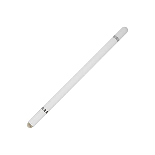 Kapazitiver Stiftstift Genau Positionierung 3 in 1 Multifunktional mit 2 Fasernibs für Tablet -Mobiltelefone, Aluminiumlegierung, Leicht und Tragbar (White) von CHICIRIS