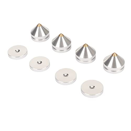 Lautsprecherverstärker -Isolation Füße Pads mit -Band Equalizer für Verbesserte Klangqualität, 4pcs für Audiogeräte (SILVER) von CHICIRIS