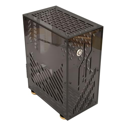 Micro ITX CASE 4.3L -Kapazität Acrylpanel 360 Grad Kühlung, Geeignet für ITX Motherboard, für Computerfreaks (Black) von CHICIRIS