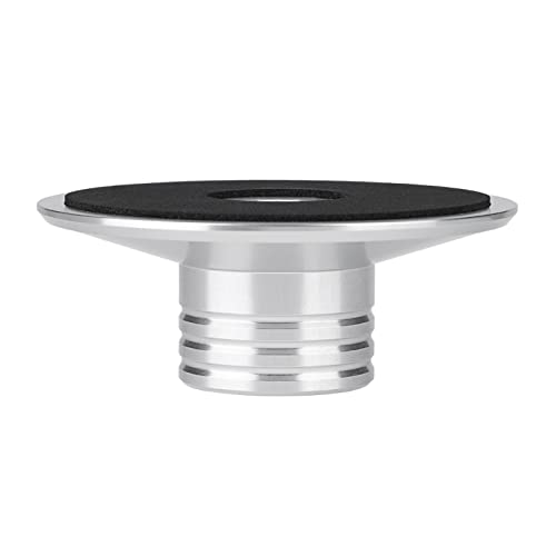 Neue Schwarz -Rekord -Gewichtsklemme Plattenspieler Metallscheibenstabilisator, Aluminiumdruckstadt, für eine Bessere Klangqualität, Leicht zu Tragen (Silver) von CHICIRIS