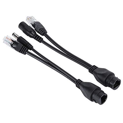 POE -Adapterkabel Flexible Netzwerksplitter Hoher Zuverlässigkeit ABS Material Schwarz DC12V für Office -Netzwerk (Black) von CHICIRIS