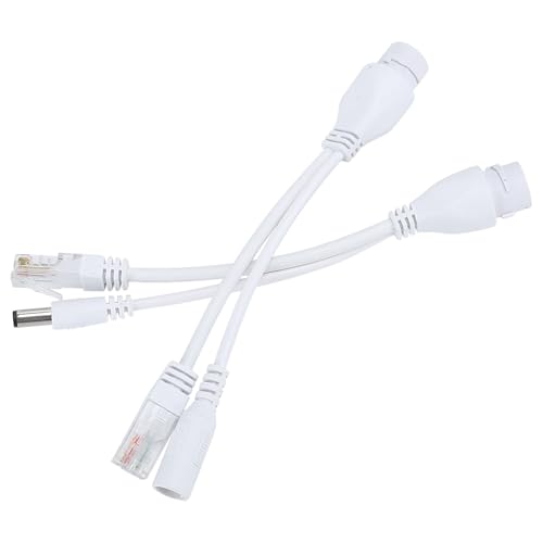 POE -Adapterkabel Flexible Netzwerksplitter Hoher Zuverlässigkeit ABS Material Schwarz DC12V für Office -Netzwerk (White) von CHICIRIS