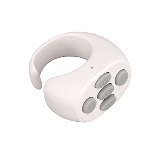 Premium ABS -Material Smart Ring Controller 5.3 Fernbedienungs -Seite Turner für Video, 10 M Steuerentfernung (White) von CHICIRIS