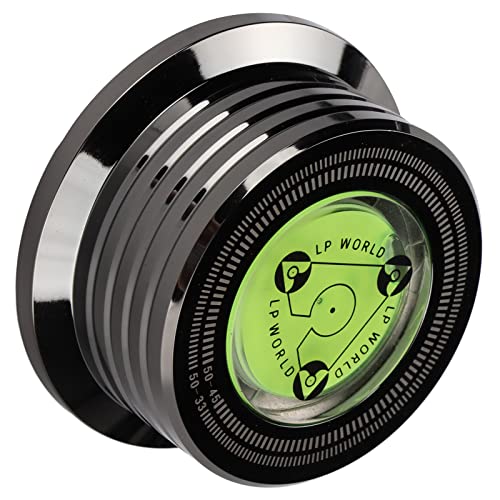 Rekord -Gewicht -Stabilisierer Aluminium Plattenspieler Klemme für Plattenspieler, Superior Sound Quality für Musikbegeisterte (Helles Schwarz) von CHICIRIS