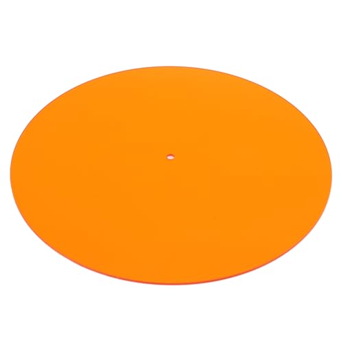 Upgrade -Klangqualitäts -Plattenspieler Matte für 12 Zoll Vintage Plattenspieler, Acryl Slipmat, Enthusiast (transparent orange) von CHICIRIS