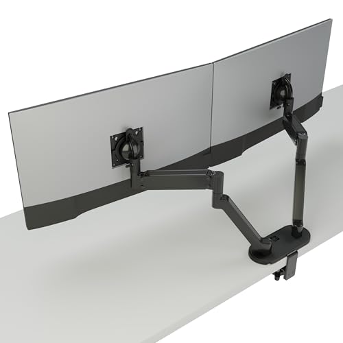 CHIEF Koncīs™ Dual-Monitorarmhalterung für Bildschirme bis zu 32 Zoll. Ergonomische, höhenverstellbare Tischklemme. Schwarz von CHIEF