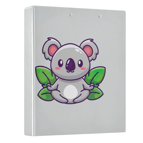 3,8 cm Ordner mit 3 Ringen, niedliches Koala-Grau, Drei-Ringbuch, dekorativ mit rutschfestem Clip, langlebige Basisordner für Schulbedarf, 1 Packung 3,8 cm Ordner mit 3 Ringen, niedliches Koala-Grau, Drei-Ringbuch, dekorativ mit rutschfestem Clip, langlebige Basisordner für Schulbedarf, 1 Packung von CHIFIGNO