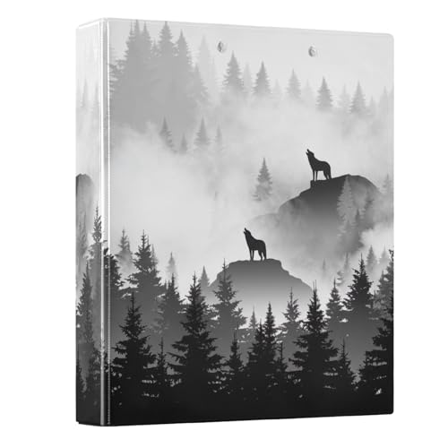 3-Ringbuch, 3,8 cm, schwarze Bäume, cooler Wolf, dekorativ, niedlich, Drei-Ringbuch mit rutschfestem Clip, Basisbuch, Notizbuch für Arbeit, Schule, Büro, 1 Packung 3-Ringbuch, 3,8 cm, schwarze Bäume, cooler Wolf, dekorativ, niedlich, Drei-Ringbuch mit rutschfestem Clip, Basisbuch, Notizbuch für Arbeit, Schule, Büro, 1 Packung von CHIFIGNO